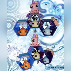 Sea Themed LPS Small Pets Hexagon Display Shelf - Blue, Purple